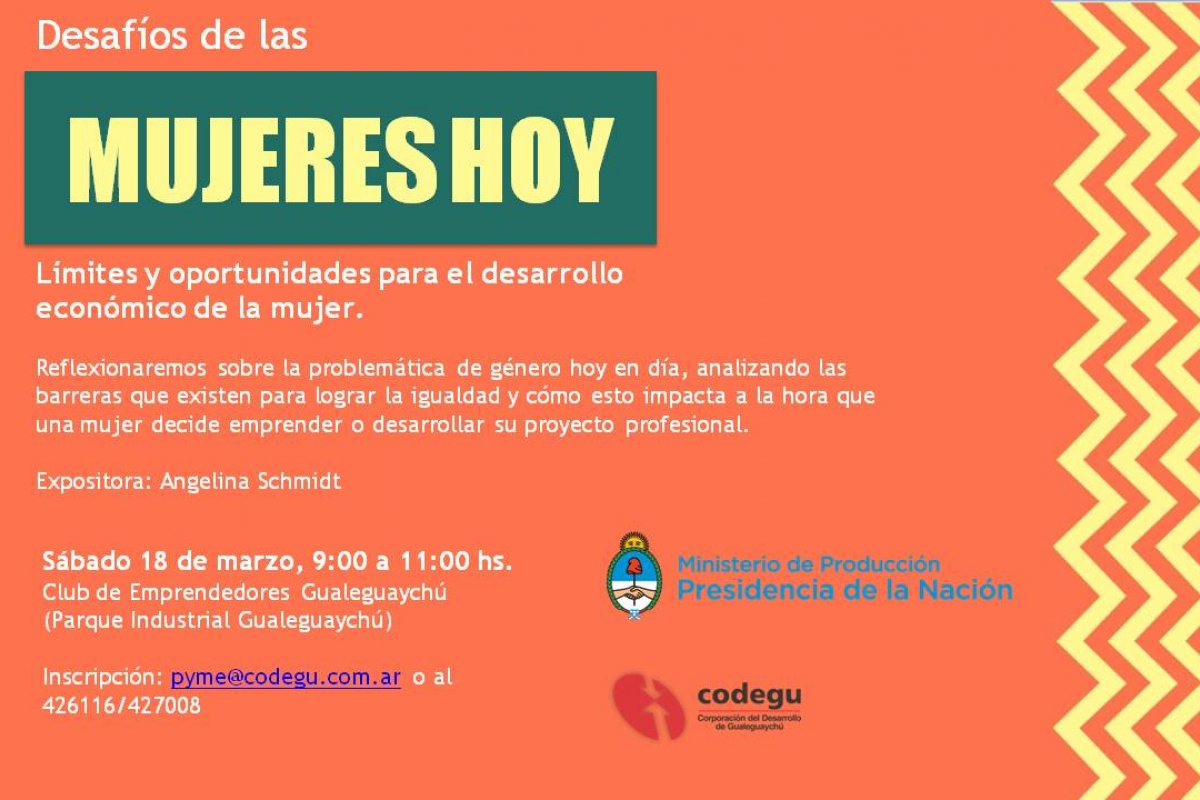 Taller: Desafíos de las Mujeres hoy, organizado por el Club de Emprendedores  Gualeguaychú - Municipalidad Gualeguaychú Entre Ríos Argentina